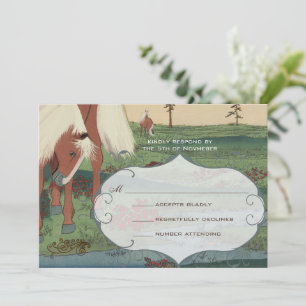 Invitación Whimsical Horse Wedse RSVP