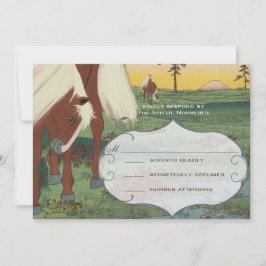 Invitación Whimsical Horse Wedse RSVP