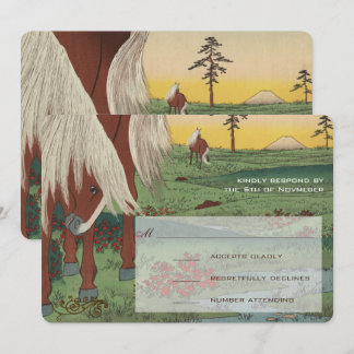 Invitación Whimsical Horse Wedse RSVP