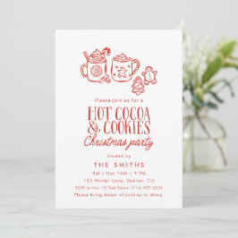 Invitación Whimsical Hot Cocoa Cookies Christmas Party