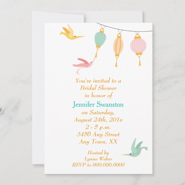 Invitación Whimsical Hummingbird Néctar Brillante (Anverso)