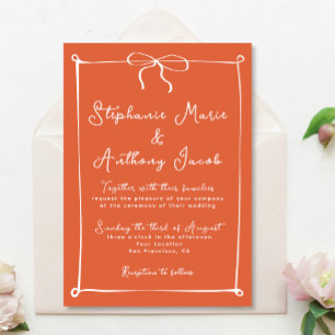 Invitación Whimsical Italiano Sunset con Boda White Bow