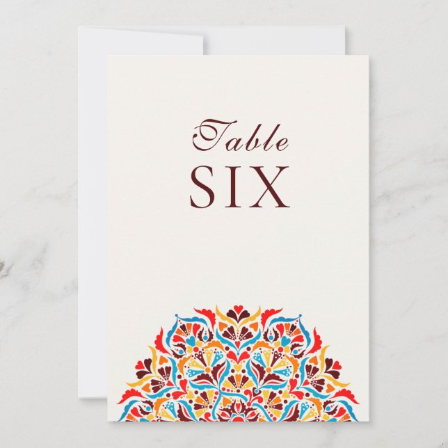 Invitación Whimsical Ivory Floral Border Wedding Table Number (Anverso)