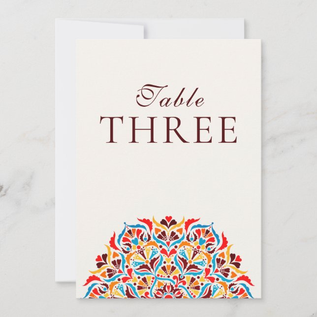 Invitación Whimsical Ivory Floral Border Wedding Table Number (Anverso)