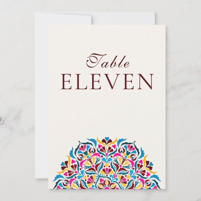 Invitación Whimsical Ivory Floral Border Wedding Table Number (Anverso)