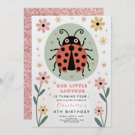 Invitación Whimsical Ladybug Birthday