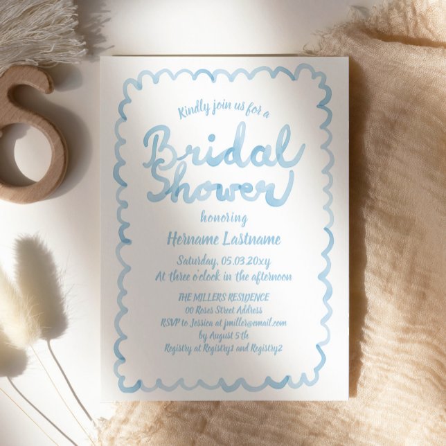 Invitación Whimsical Light Blue Watercolor Brillante (Subido por el creador)