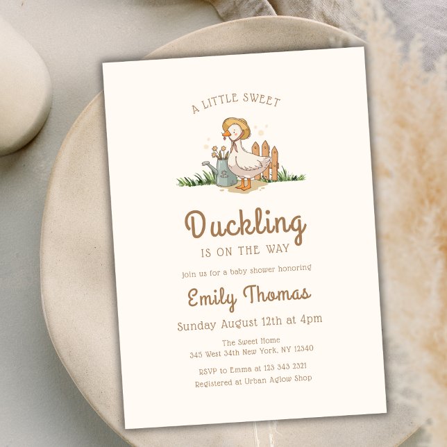 Invitación Whimsical Little Duckling Garden Baby Shower (Whimsical Little Duckling Garden Baby Shower Invitation)