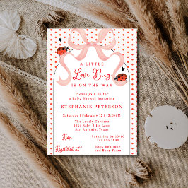 Invitación Whimsical Little Love Bug Ladybug Girl Baby Shower