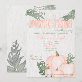 Invitación Whimsical Little Pumpkin Coral Baby Shower