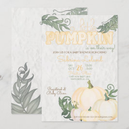 Invitación Whimsical Little Pumpkin Yellow Baby Shower