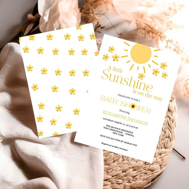 Invitación Whimsical  little sunshine on the way baby shower  (Subido por el creador)