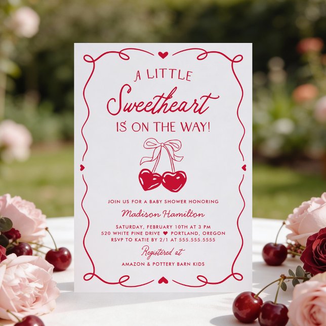 Invitación Whimsical Little Sweetheart Valentines Baby Shower (Subido por el creador)