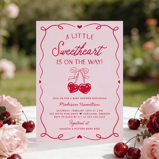 Invitación Whimsical Little Sweetheart Valentines Baby Shower (Subido por el creador)