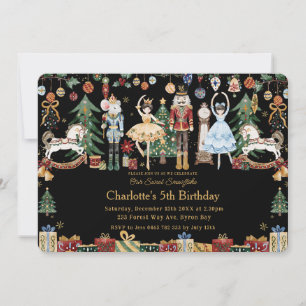 Invitación Whimsical Los Navidades Nutcracker Ballet Cumpleañ