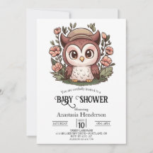Whimsical Lovely Owl Baby Shower