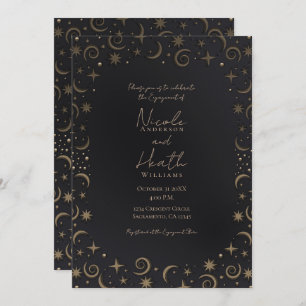 Invitación Whimsical Magic Celestial Swirls Night Engagement