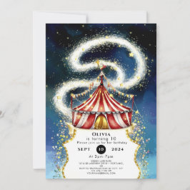 Invitación Whimsical Magic Circus Birday