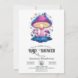 Invitación Whimsical Magical Mushroom Baby Shower