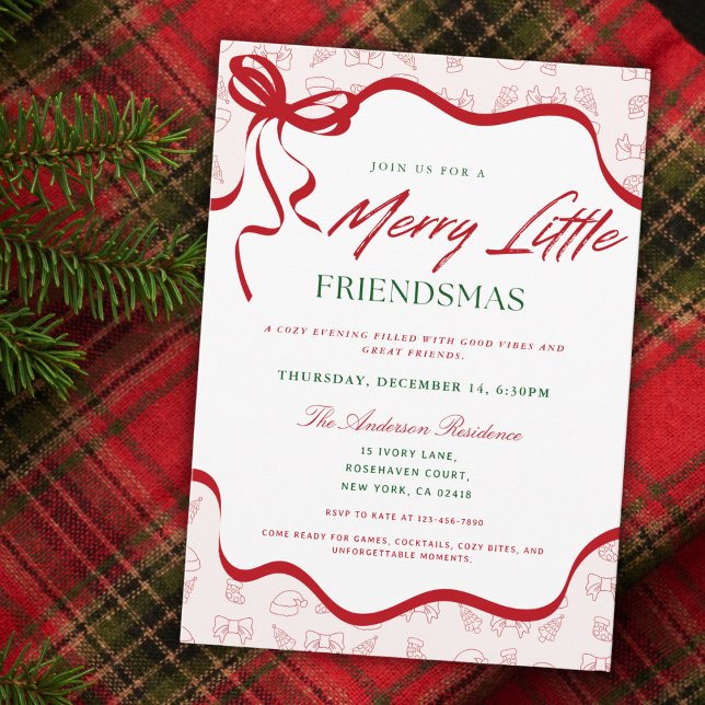 Invitación Whimsical Merry Little  Friendsmas Christmas Party (Subido por el creador)