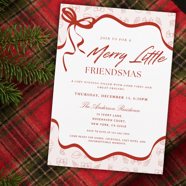 Invitación Whimsical Merry Little Friendsmas Christmas Party (Subido por el creador)