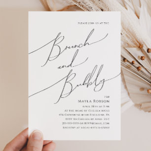 Invitación Whimsical Minimalista Brunch y Bubbly