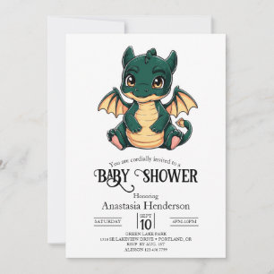 Invitación Whimsical Minimalista Dragon Baby Shower