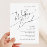 Invitación Whimsical Minimalista Script Boda Brunch<br><div class="desc">Esta caprichosa invitación al brunch minimalista boda de escritura es perfecta para su clásico y simple brunch de boda boho moderno minimalista en blanco y negro. El diseño presenta una caligrafía escrita a mano, elegante, delicada y romántica, con una tipografía chic y formal. El aspecto irá bien con cualquier estación...</div>