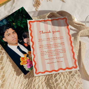 Invitación Whimsical Moderno Rosa y Boda Rojo Gracias