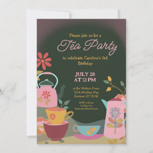 Invitación Whimsical Moody Tea Fiesta Cumpleaños