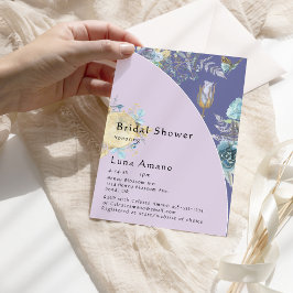 Invitación Whimsical Moon Purple Bridal Shower