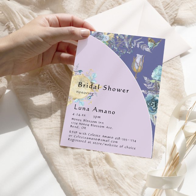 Invitación Whimsical Moon Purple Bridal Shower (Subido por el creador)