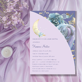 Invitación Whimsical Moon Purple Gender Neutral Baby Shower