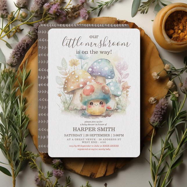 Invitación Whimsical Mushroom Baby Shower (Subido por el creador)