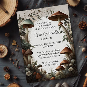 Invitación Whimsical Mushroom Forest