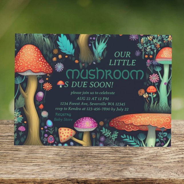 Invitación Whimsical Mushroom Woodland Forest Baby Shower (Subido por el creador)