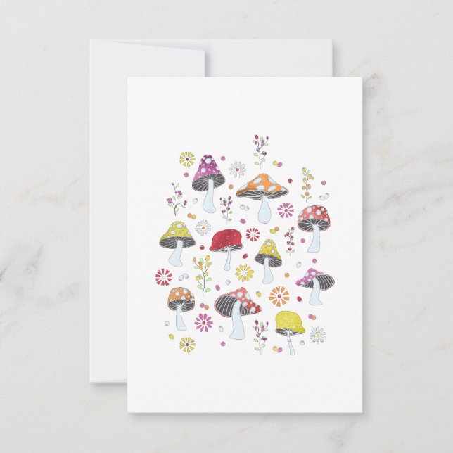 Invitación Whimsical Mushrooms (Anverso)