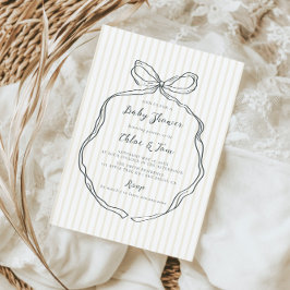 Invitación Whimsical Neutral Bow Baby Shower