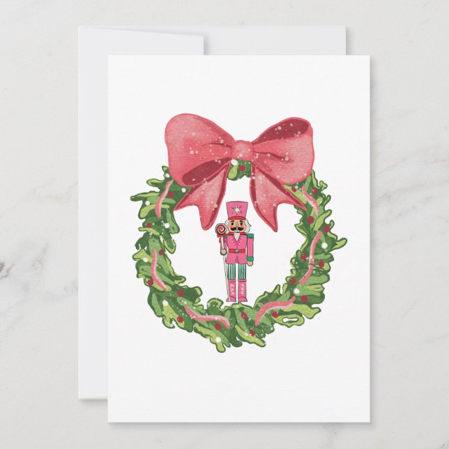 Invitación Whimsical Nutcracker Christmas Wreath (Anverso)