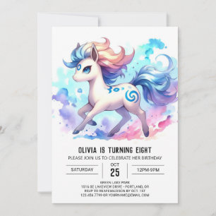 Invitación Whimsical Online Horse Birday