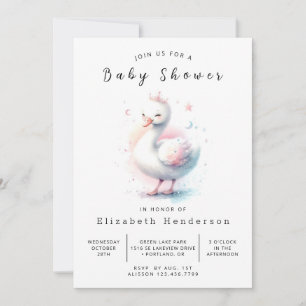 Invitación Whimsical Online Swan Baby Shower