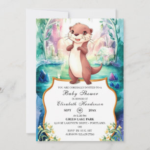 Invitación Whimsical Otter Baby Shower