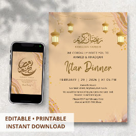 Invitación Whimsical Pastel Agate Ramadan Iftar Dinner