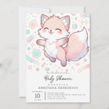 Whimsical Pastel Fox Baby Shower