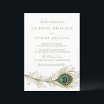 Invitación Whimsical Peacock Feather Art Deco Boda<br><div class="desc">Da una impresión duradera con esta elegante invitación a la boda de la pluma de pavo real de personalizable. Con un ilustracion de plumas de pavo real y una tipografía clásica, esta elegante invitación a la boda es ideal para bodas con temas vintage, art deco o joyas. Nombres, fechas, frases,...</div>