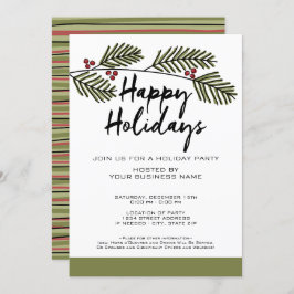 Invitación Whimsical Pine Branch Rustic Script Holiday Party
