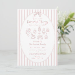 Invitación Whimsical Pink Favorite Things Christmas Party
