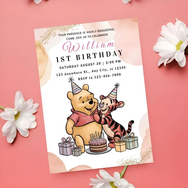 Invitación Whimsical Pooh & Friends 1st Birthday (Subido por el creador)