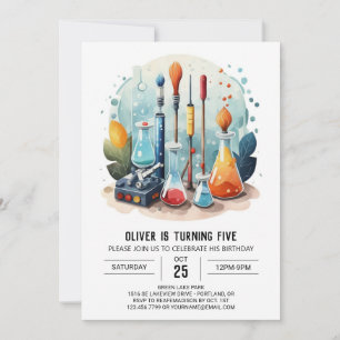 Invitación Whimsical Potion Test Tubes Científico Cumpleaños