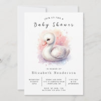 Whimsical Printable Swan Baby Shower